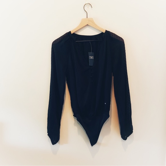 Abercrombie & Fitch Chiffon Clip Dot Bodysuit - Picture 2 of 7